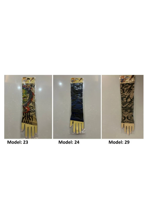 Giyilebilir Dövme 3 Çift 6 Adet Kol Çorap Dövmesi Sleeve tattoo Set8 - Resim 3