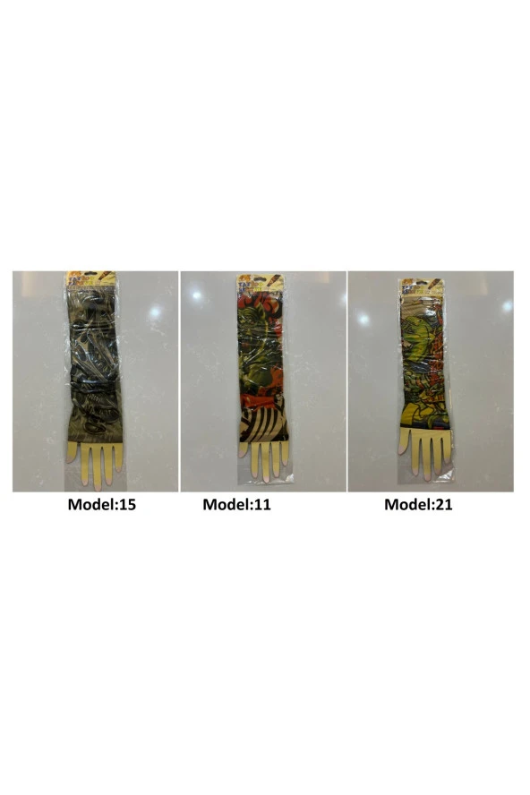Giyilebilir Dövme 3 Çift 6 Adet Kol Çorap Dövmesi Sleeve tattoo Set11 - Resim 3