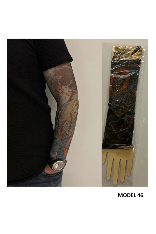 Giyilebilir Dövme 3 Çift 6 Adet Kol Çorap Dövmesi Sleeve tattoo Set18 - 2