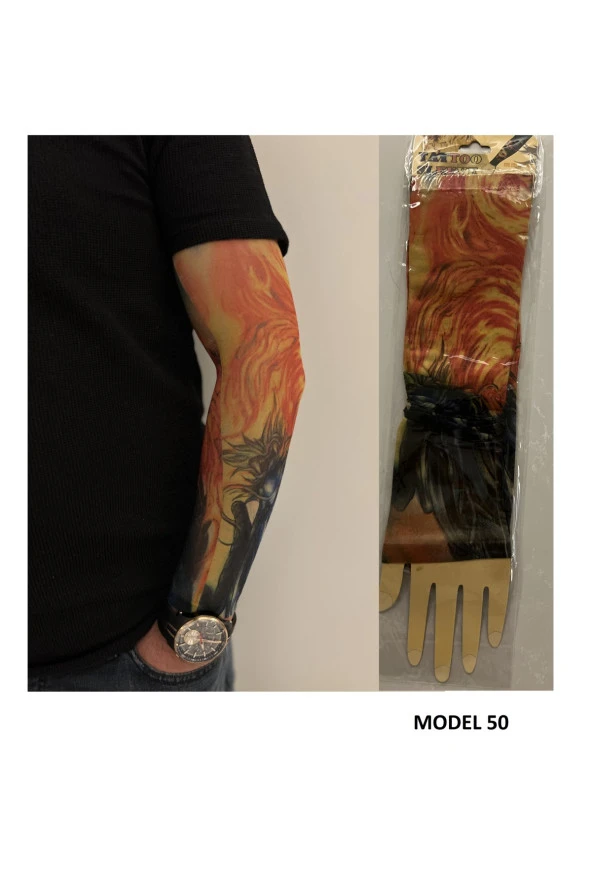 Giyilebilir Dövme 3 Çift 6 Adet Kol Çorap Dövmesi Sleeve tattoo Set19 - 2