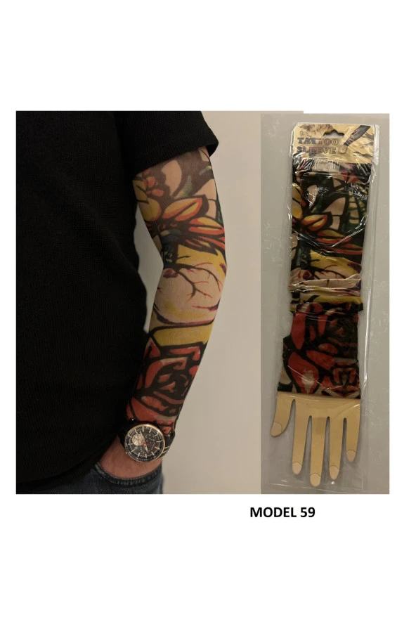 Giyilebilir Dövme 3 Çift 6 Adet Kol Çorap Dövmesi Sleeve tattoo Set24 - 2