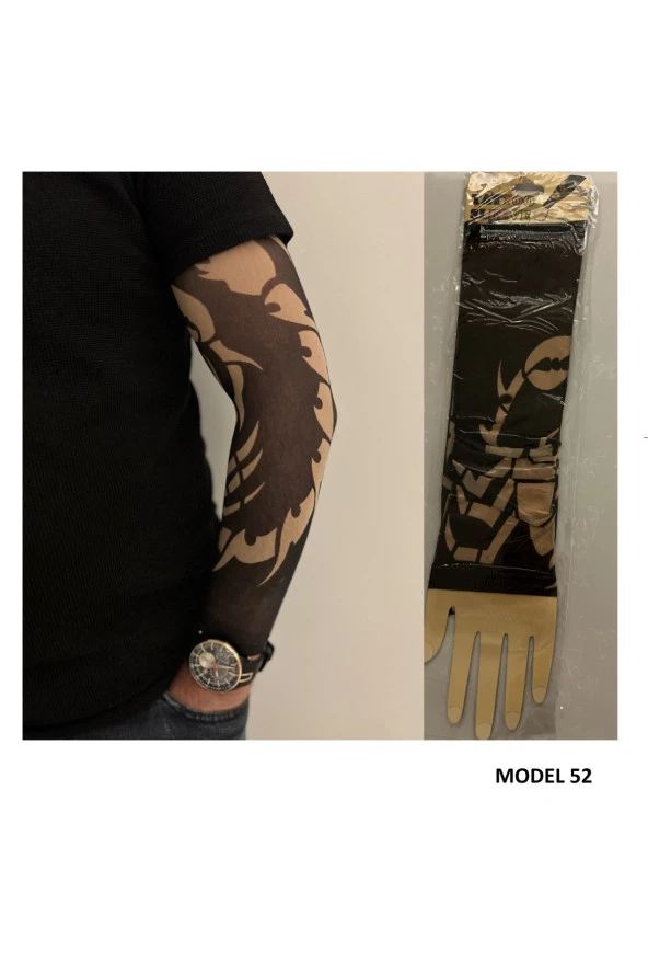 Giyilebilir Dövme 3 Çift 6 Adet Kol Çorap Dövmesi Sleeve tattoo Set18 - 3
