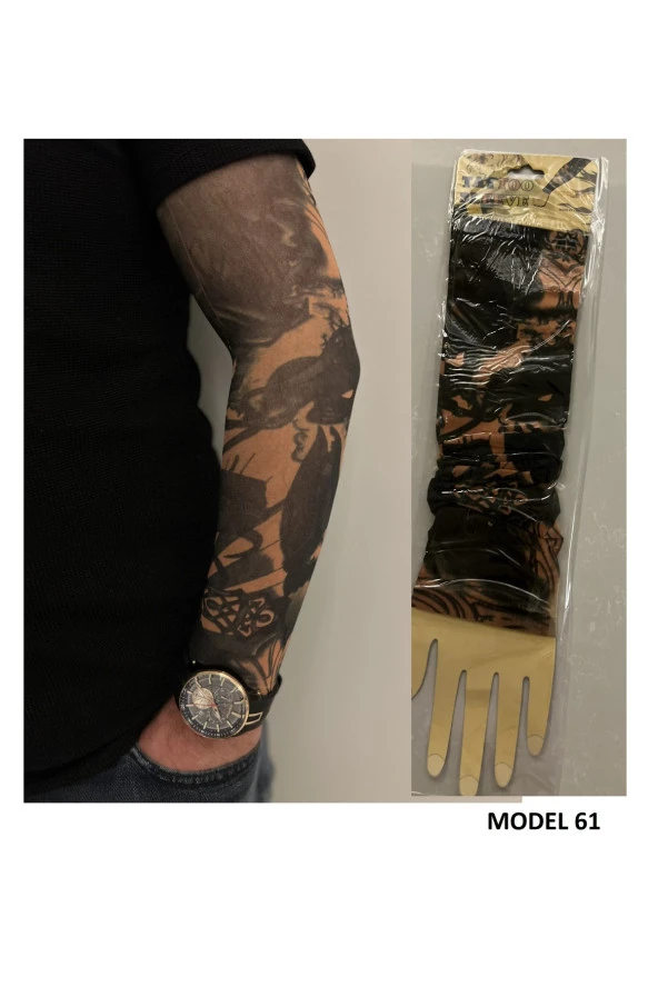 Giyilebilir Dövme 3 Çift 6 Adet Kol Çorap Dövmesi Sleeve tattoo Set24 - 3