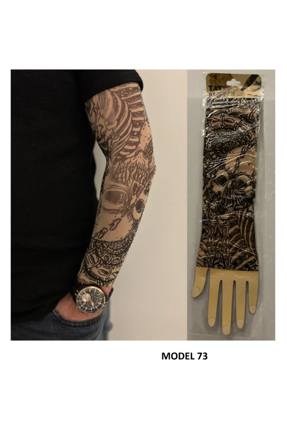 Giyilebilir Dövme 3 Çift 6 Adet Kol Çorap Dövmesi Sleeve tattoo Set25 - 3