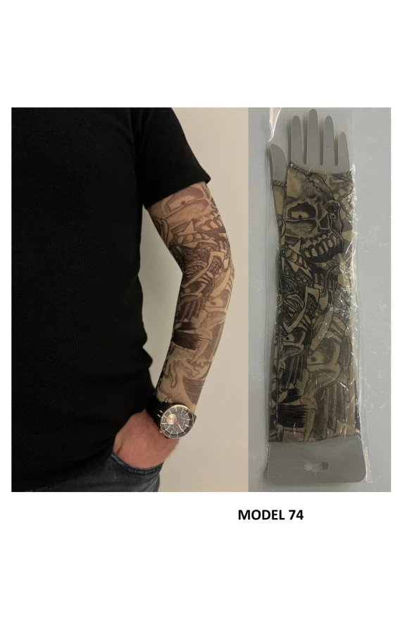Giyilebilir Dövme 3 Çift 6 Adet Kol Çorap Dövmesi Sleeve tattoo Set26 - 3