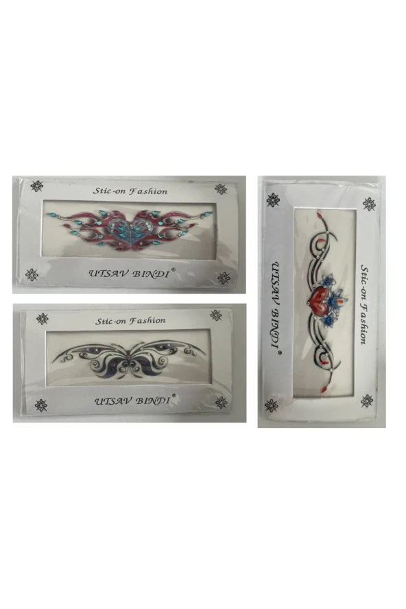 Taşlı Yapıştırma Dövme 3 Adet Birden Set8