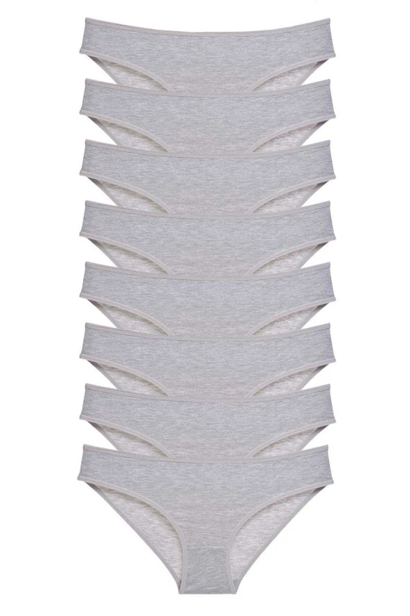 8 adet Süper Eko Set Likralı Kadın Slip Külot Gri ürün görseli