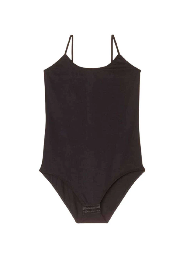 İp Askılı Kadın Çıtçıtlı Body Siyah - 2