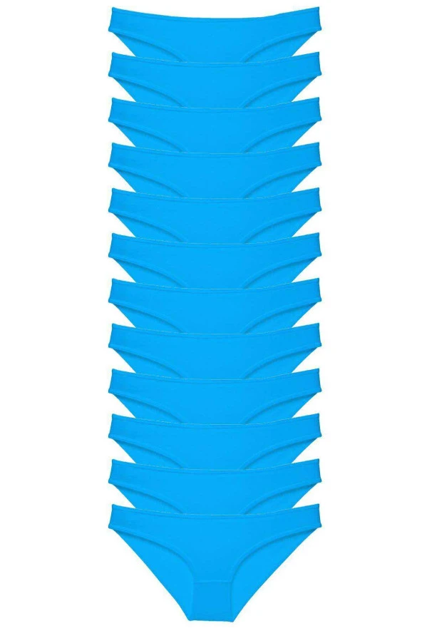 12 adet Süper Eko Set Likralı Kadın Slip Külot Mavi ürün görseli 1