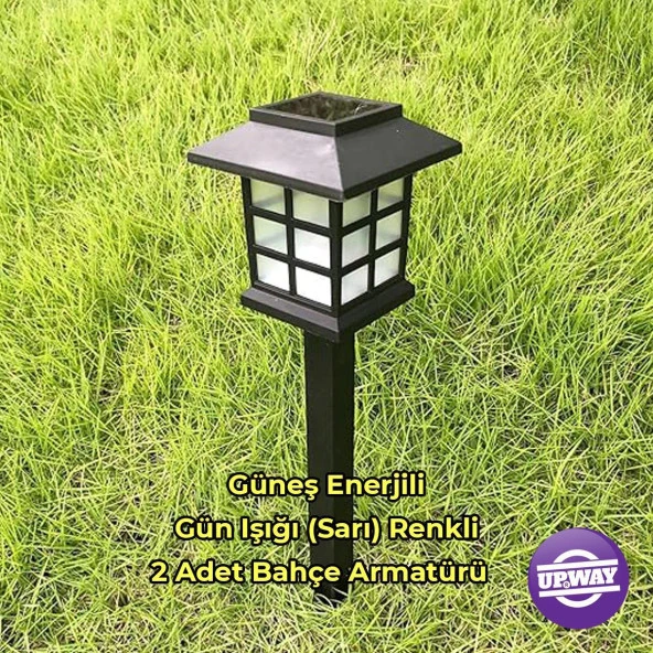 UpWay Karanlık Sensörlü Solar Çim Armatürü Güneş Enerjili Bahçe Zemin Aydınlatma Lambası 2 Adet - 5