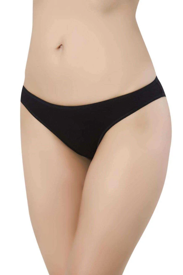 6 Adet Likralı Kadın Slip Külot Leopar Siyah Pudra - 3