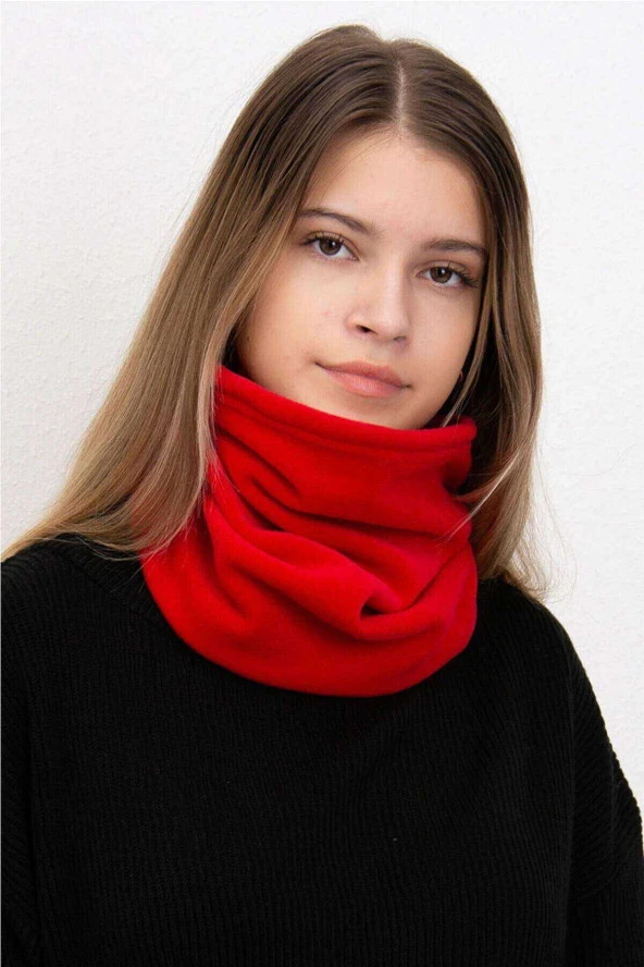 Polar Unisex İpli Bere ve Boyunluk Kırmızı - 3