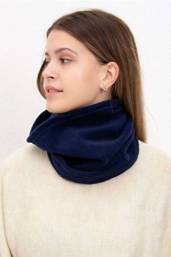 Polar Unisex İpli Bere ve Boyunluk Lacivert - 3