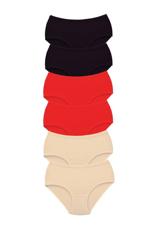 6 Adet Tutku Kadın Yüksek Bel Bato Kalın Lastik Külot S11 ürün görseli