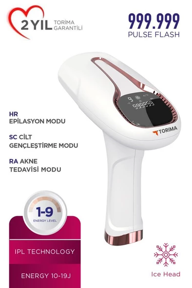 Torima Ipl Buz Başlıklı Lazer Epilasyon 999.999 Atım Otomtk/manuel Dokunmatik Ekran Ağrısız Vücut Cihazı