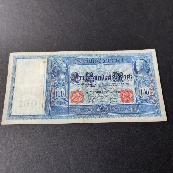 1910 almanya berlin 100 mark ÇT+ eski yabancı kağıt para 100 Mark