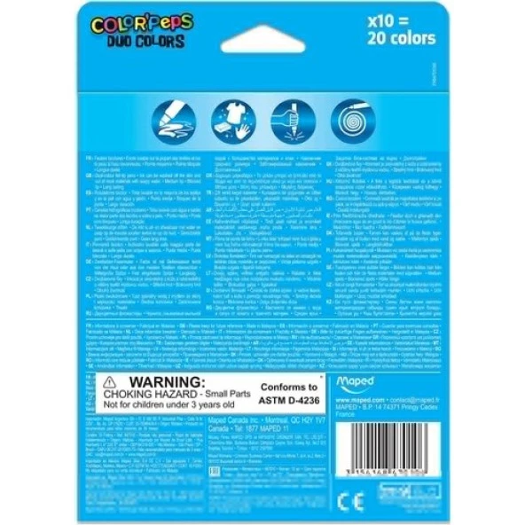Maped Color Peps Duo Keçeli Kalem 10 Lu - 3