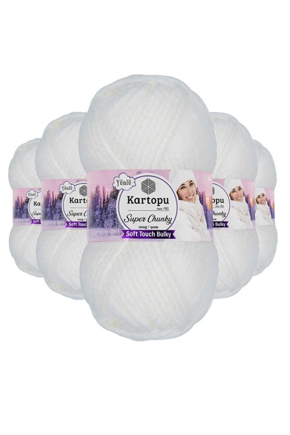 5 Adet Super Chunky Kalın Kışlık El Örgü Ipliği 100 Gr K010 ürün görseli 1