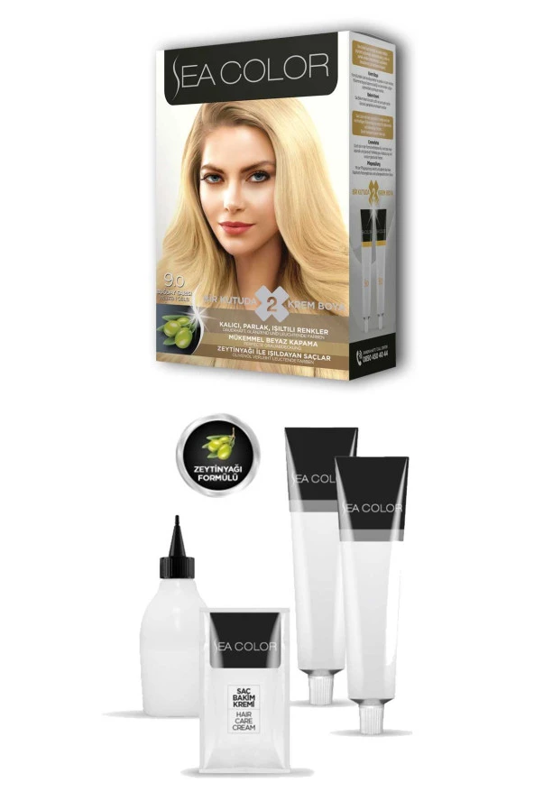 2X2 Tüp Krem Saç Boyası Seti Buğday Sarısı No:9.0 - 2