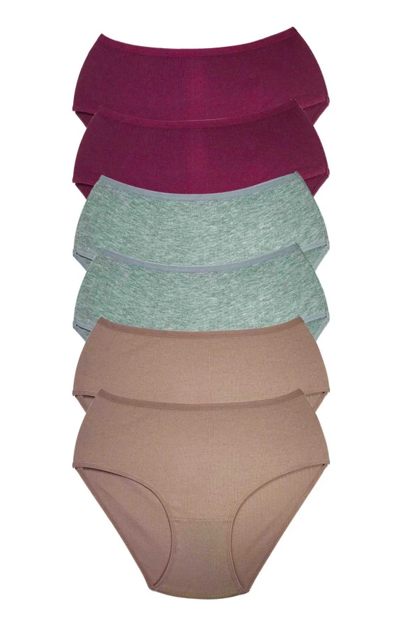 6 Adet Kadın Yüksek Bel Ribana Bato Külot S084 ürün görseli