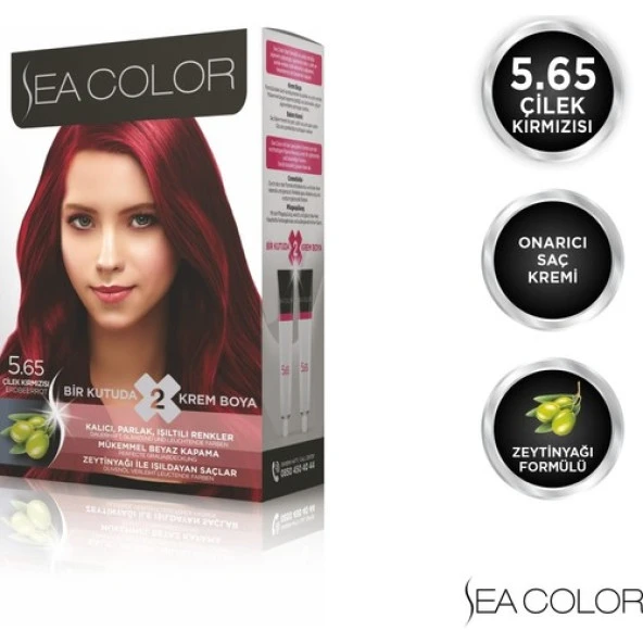 Sea Color Saç Boyası Set 5.65 Çilek Kırmızısı