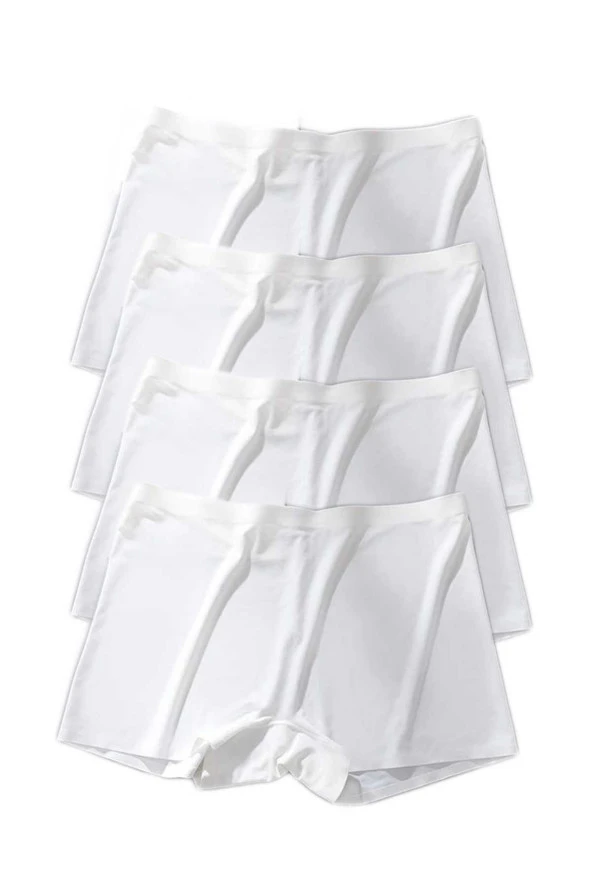 4 Adet Kadın Dikişsiz Görünmez İz Yapmaz Mini Şort Boxer Beyaz - 2