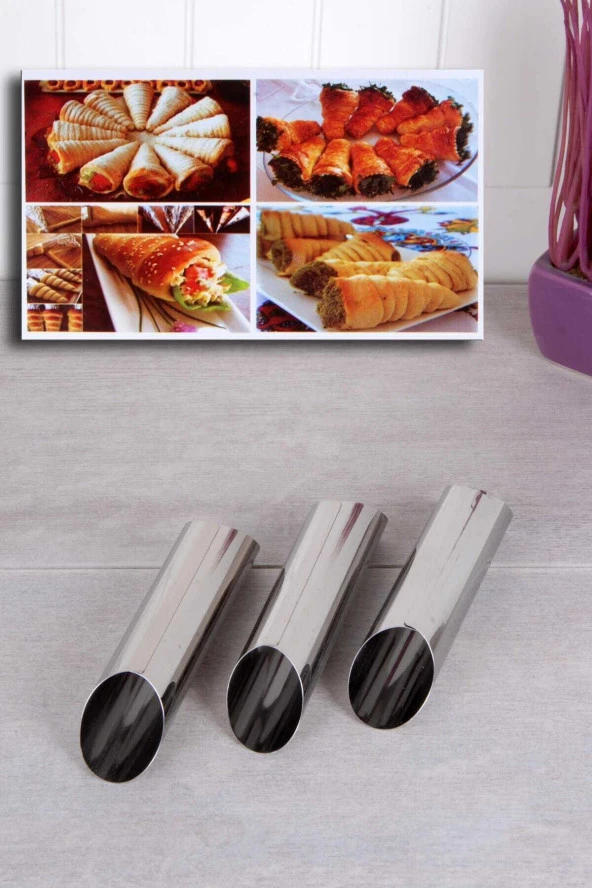 3 Adet Çelik Korneo / Korne Hamur Kalıbı ürün görseli 1