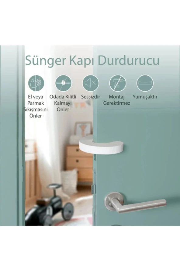 1 Adet Sünger Kapı Durdurucu Bebek Güvenliği koruyucu - Resim 3