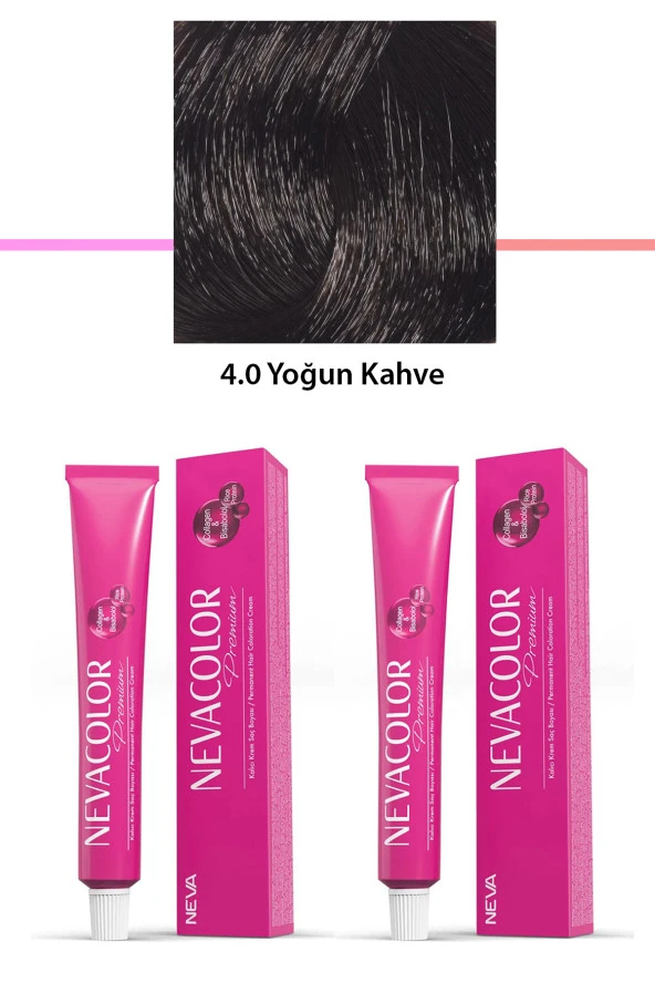 2 li Set Premium 4.0 Yoğun Kahve - Kalıcı Krem Saç Boyası 2 X 50 g Tüp