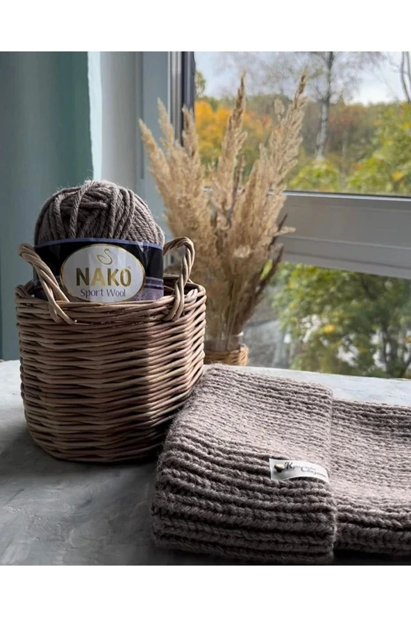 Sport Wool Atkı Bere Ceket Yelek Örgü İpi Yünü No: 193 Koyu Gri Melanj - Resim 2