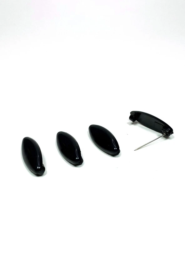 4 Adet Plastik Çengelli Eşarp Ve Şal İğnesi Siyah 4 cm - 2