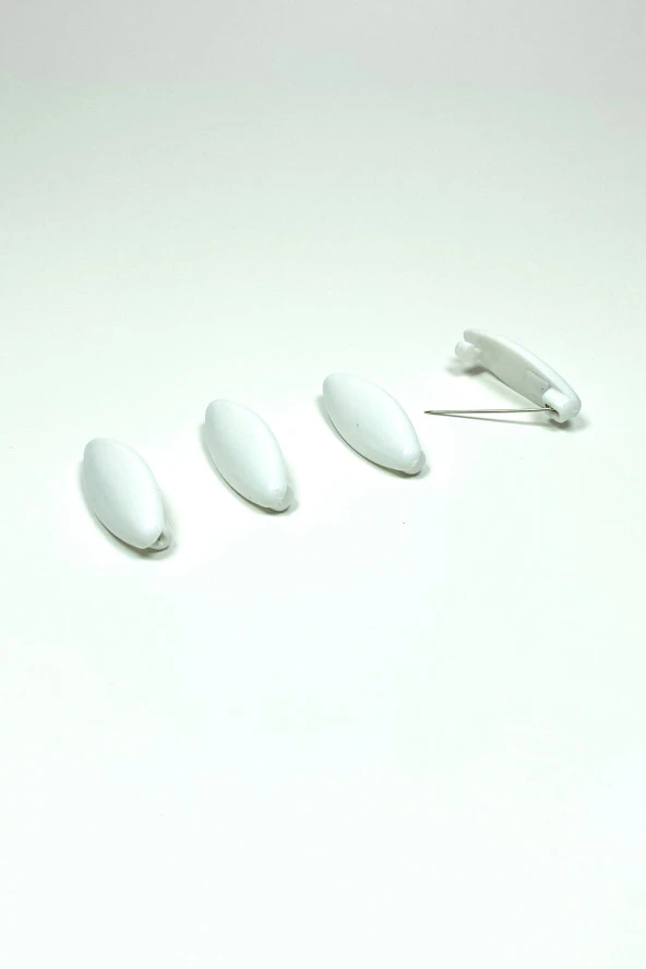 4 Adet Plastik Çengelli Eşarp Ve Şal İğnesi Beyaz 4 cm - 2