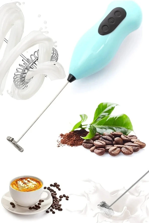 Mini Mixer Kahve Süt Köpürtücü Karıştırıcı Cappucino Mikser - Pratik Pilli Köpürtücü 1137 Bh - 6