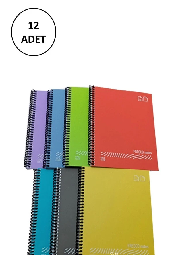 FRESCO Spiralli Plastik Kapak Defter A4 80 Yaprak Çizgili GP.3-4899000-2011