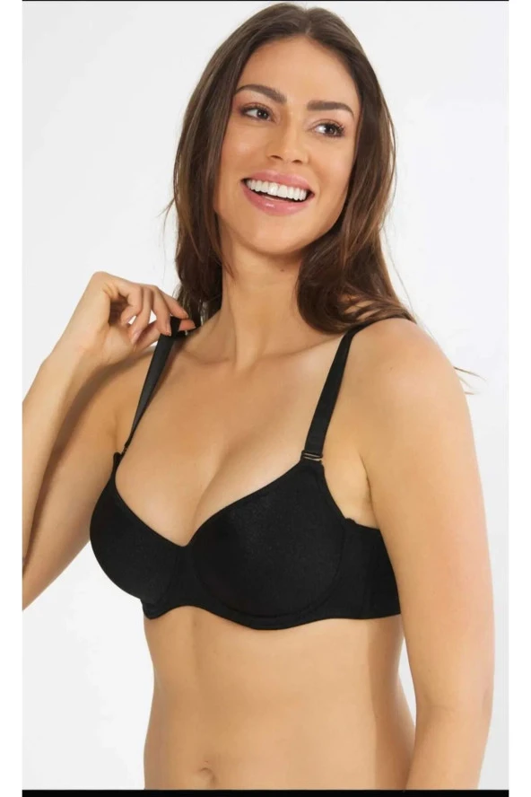 Orkide Kadın Siyah Big Size Büyük Beden Dolgusuz Soft Toparlayıcı Sütyen 8100 - 3