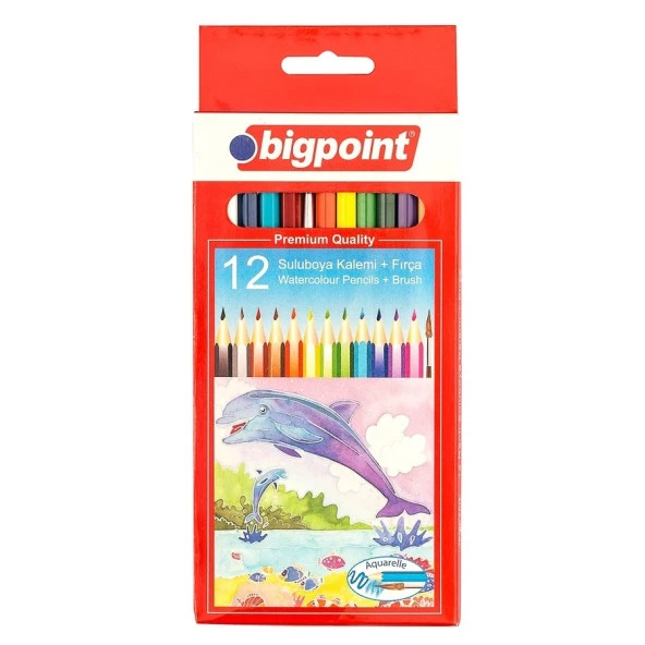 Bigpoint Aquarelle Sulu Boya Kalemi 12 Renk Fırçalı ürün görseli