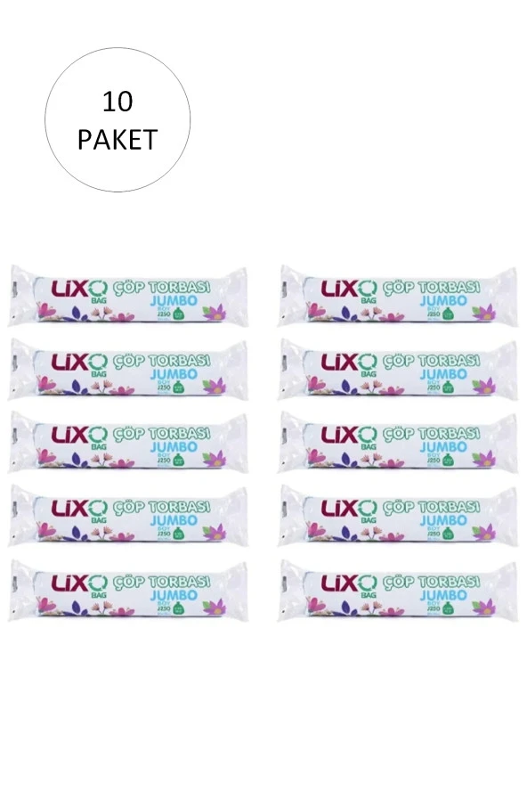 J-250 Jumbo Boy Çöp Torbası 80 x 110 cm 10 Lu Rulo x 10 Paket = 100 Adet (Mavi) ürün görseli 1