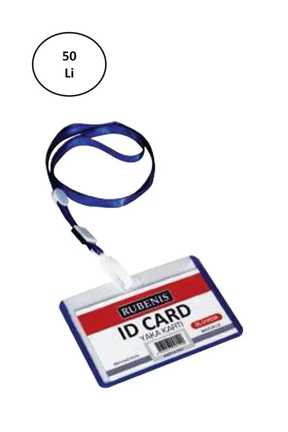 Rubenis İpli Yaka Kartı Mavi 50'li ürün görseli 1