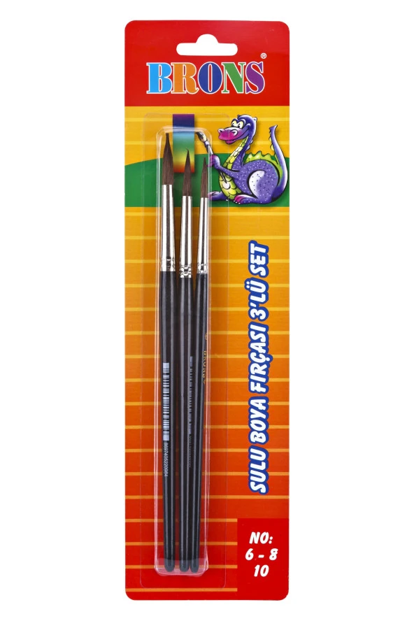 Brons Sulu Boya Fırça 3'lü Set - 1