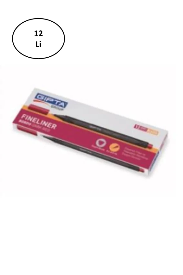 Gıpta Fineliner Ince Keçe Uçlu Kalem 0,4 Mm Karton Kutu Üçgen Lacivert (12 Li Paket) - 2