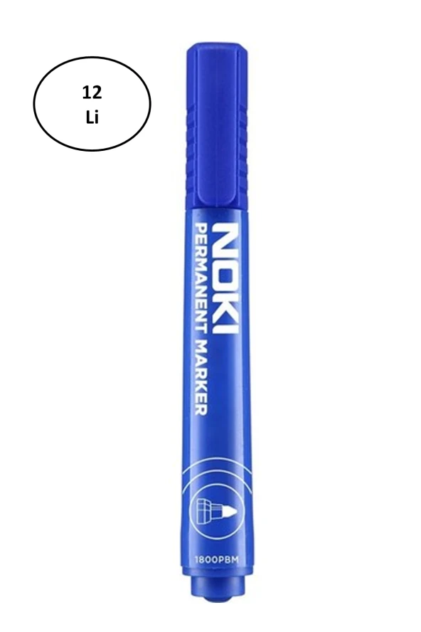 Noki 1800 Marker Yuvarlak Uç Mavi Kalem 12'Li ürün görseli