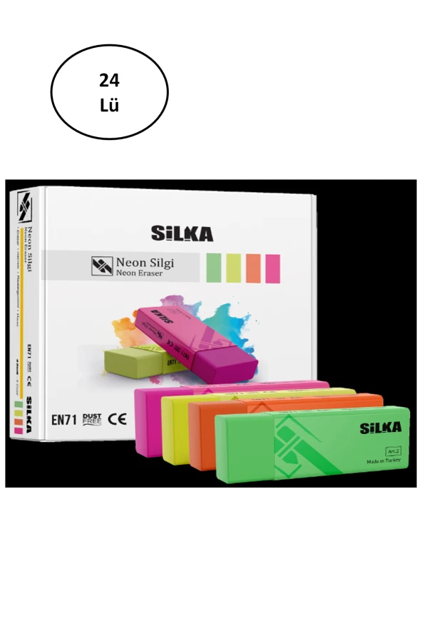 Silka Neon Silgi 24'lü ürün görseli 1