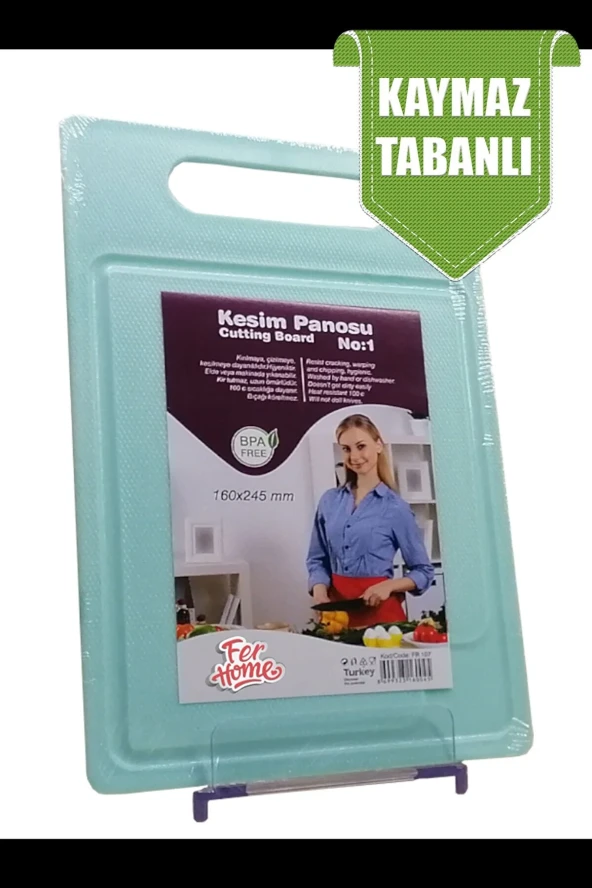 Kesme Tahtası Kaydırmaz Plastik Kesme Sunum Tahtası Pratik Kesim Panosu 160x245 Mm Royaleks-FR-107