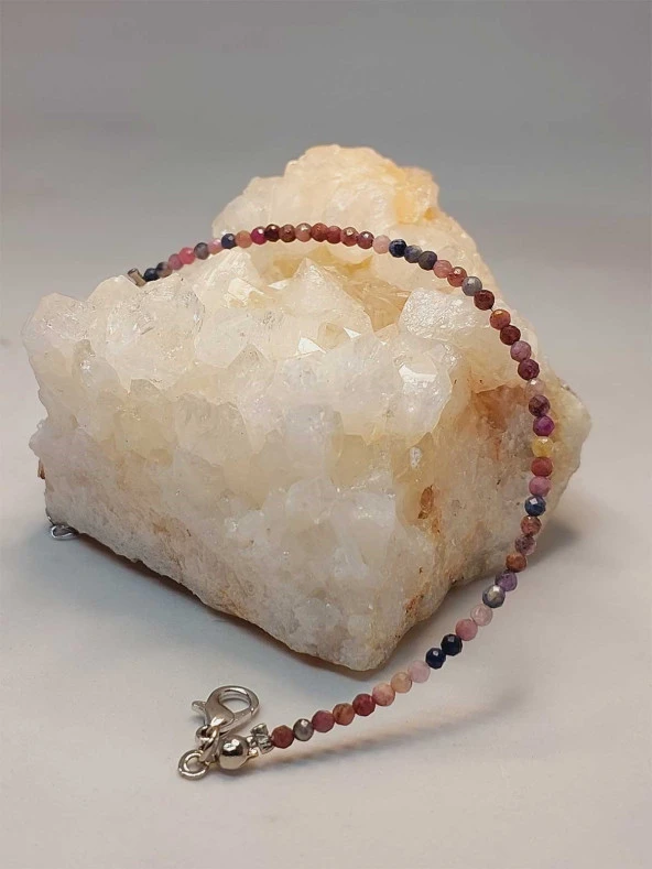 Yakut & Safir Açık Renkler 2.5mm Bileklik (45444)