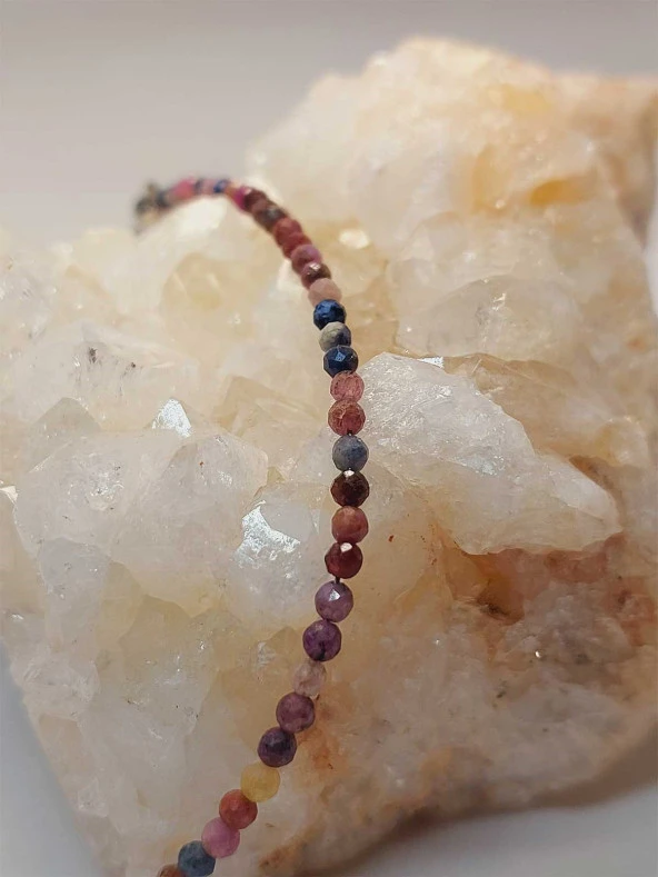 Yakut & Safir Açık Renkler 2.5mm Bileklik (45444) - 3