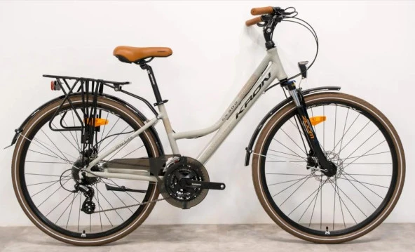 Kron CX 300 28" Jant Şehir Bisikleti Unisex 15'' Kadro 24 Vites HD Bej Siyah Kahverengi