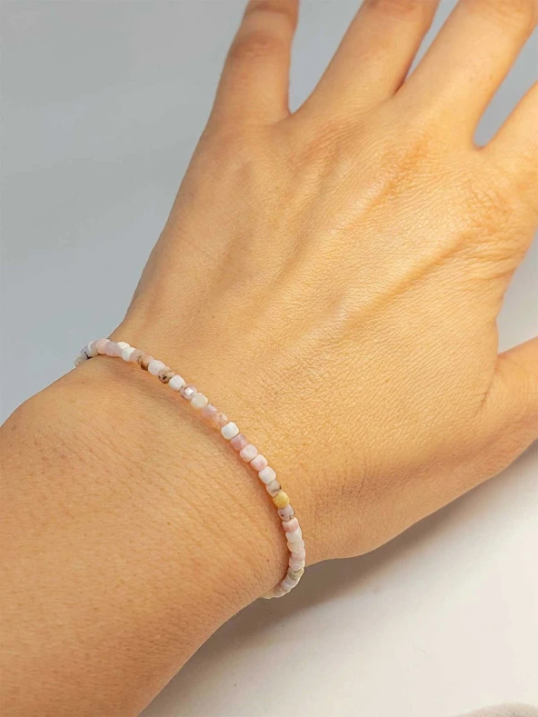 Opal Taşı Küp Şekilli 2.5mm Bileklik (45310) - Resim 4