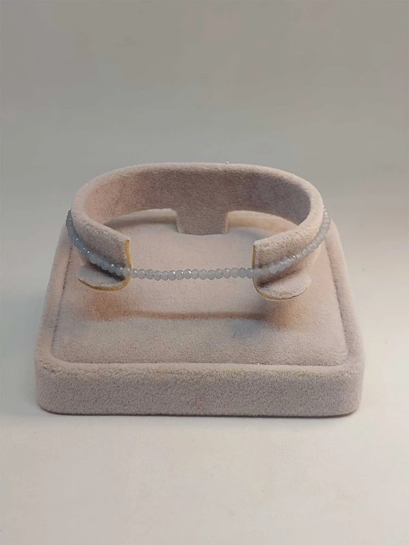 Angelit Taşı Rondela Faset Kesim 1.5*2.5mm Bileklik (45942) - Resim 2