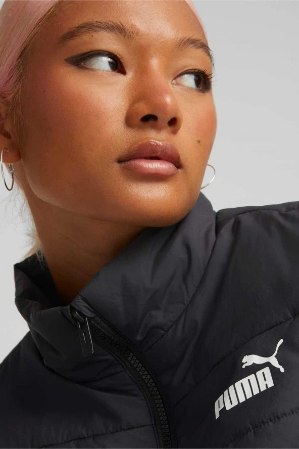 Kadın Siyah Rüzgar-su Geçirmez Ess Padded Vest Spor Yelek Vo84894101 - Resim 3