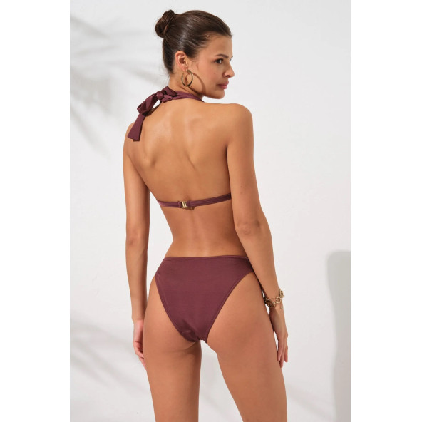 Dudi Kaplı Üçgen Dolgulu Bikini Takım Toffee - 4
